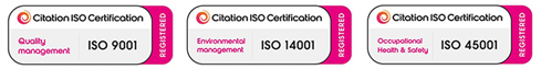 Citation ISO Certification: ISO 9001 quality management, ISO 14001 environmental management and ISO 45001 occupational health and safety